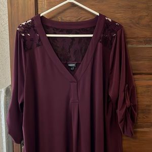 Torrid Size 2 maroon top blouse